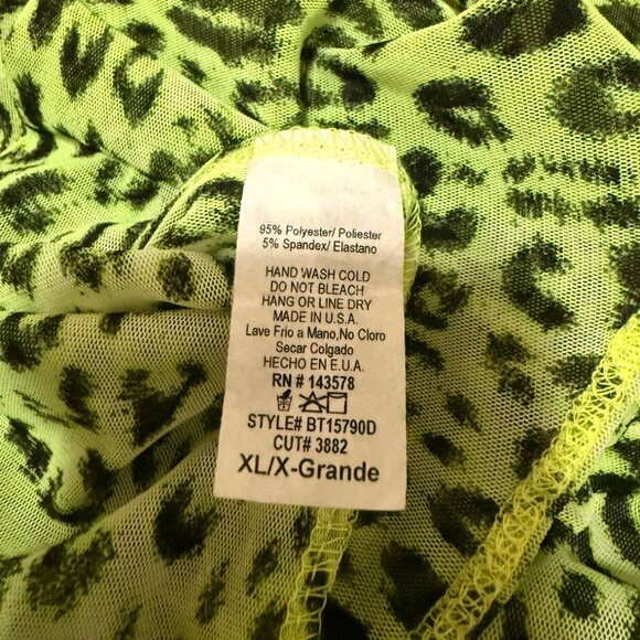 Fashion Nova Animal Print Mesh Long Sleeve Bodysuit. Size XL. - Picture 10 of 13